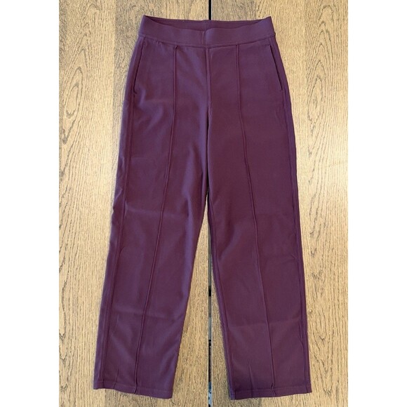 Lululemon Urban Strides Super High Rise Pants Women’s Sz 6 Burgundy Pockets - Picture 1 of 9